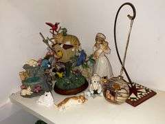 Cat figurines, ornaments, playing cards