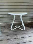 Glass top patio side table