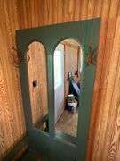 Hall tree with bench, storage and mirror