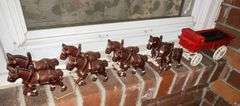 Cast iron 8-horse hitch and wagon