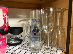Assortment of glassware, Movie Star HiBall glasses