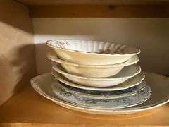 3 shelves of assorted kitchenware