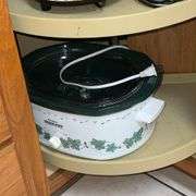 Crock pots, coffee grinder, Mr. Coffee maker, french fry cutter