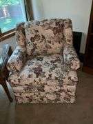 Floral upholstered armchair