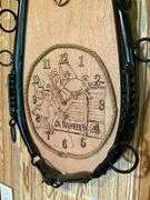 Horse hames and handmade wood burned clock