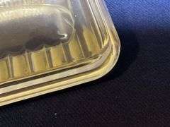 Vintage clear glass refrigerator dish with lid