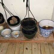 Assortment of planters, plastic tubs, etc.