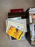 Assortment of books, Italian, dictionary, genealogy books, Holy Bible