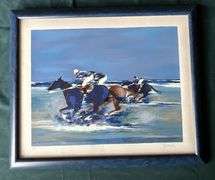 Framed and matted watercolor, 20 1/4" W x 17" T