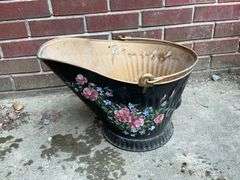 Coal bucket with floral design