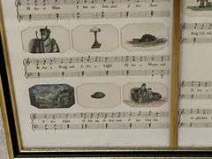 Framed "The Musical Alphabet" Ethan Allen