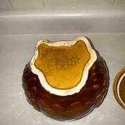 Owl cookie jar, small chip on base, 9 1/2" T
