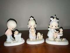 Precious Moments figurines, "This is Your Day To Shine", "Something is Missing When You Are Not Around", Special Edition "You Just Can Not Chuck A Good Friendship".