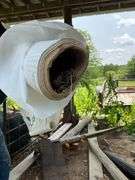 Partial roll of Tyvek house wrap