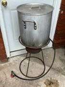 Turkey cooker, aluminum pot 14" W x 14" T