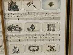 Framed "The Musical Alphabet" Ethan Allen