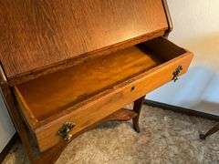 Antique drop front desk with key