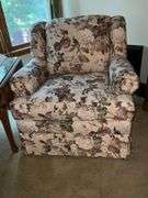 Floral upholstered armchair