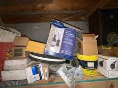 Top shelf contents, nails, door hardware and locksets