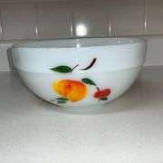 Fire King Anchor Hocking white bowl hand decorated