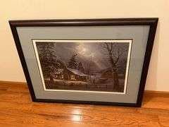 "A Christmas Embrace" No. 2487/3300 by Jesse Barnes, framed and matted