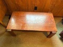 Wood coffee table, 42" W x 24" D x 15" T