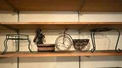 Well pump planter, bicycle plant holder, metal plant stands