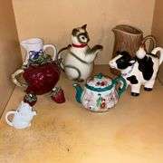 Teapots, pitchers, strawberry salt & pepper