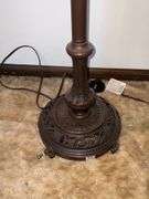 Floor lamp with stained glass shade