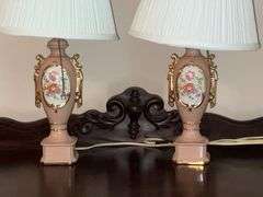 Pair of hand decorated dresser lamps, need new cords