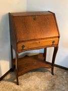 Antique drop front desk with key