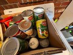 Assortment of canned goods and food stuff