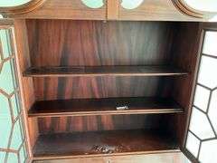 Antique drop front desk with book case and key