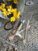 Bucket of fencing supplies