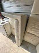 Sectional sofa, bonded leather?, cat scratch on corner