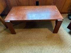 Wood coffee table, 42" W x 24" D x 15" T