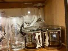 Assortment of glassware, Movie Star HiBall glasses