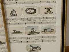 Framed "The Musical Alphabet" Ethan Allen
