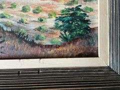 Framed and matted print, oil & gesso, 20 1/2" x 28 1/2"