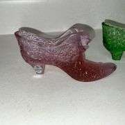 Pair of Fenton Glass cat slippers
