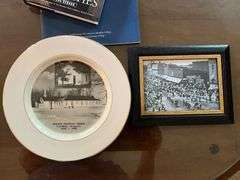 Sue Gerard book, local church plates, framed print of Columbia, Boone County 1869