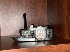 Riverboat bank with money