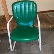 Green metal lawn chair