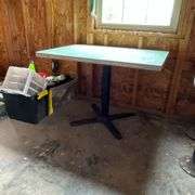 Table with metal base