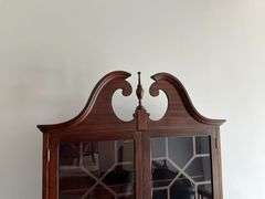 Antique drop front desk with book case and key