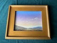 Framed and matted chalk? art "Arizona Sunrise", 18" x 15"