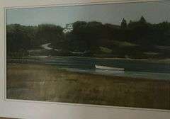 Lake scene, framed and matted watercolor by Jack O'Hara