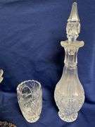 Mikasa lead crystal bowl, decanter 15 1/2" T