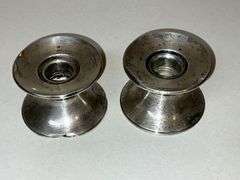 Pair of Gorham sterling cement reinforced candlestick holders