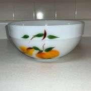 Fire King Anchor Hocking white bowl hand decorated